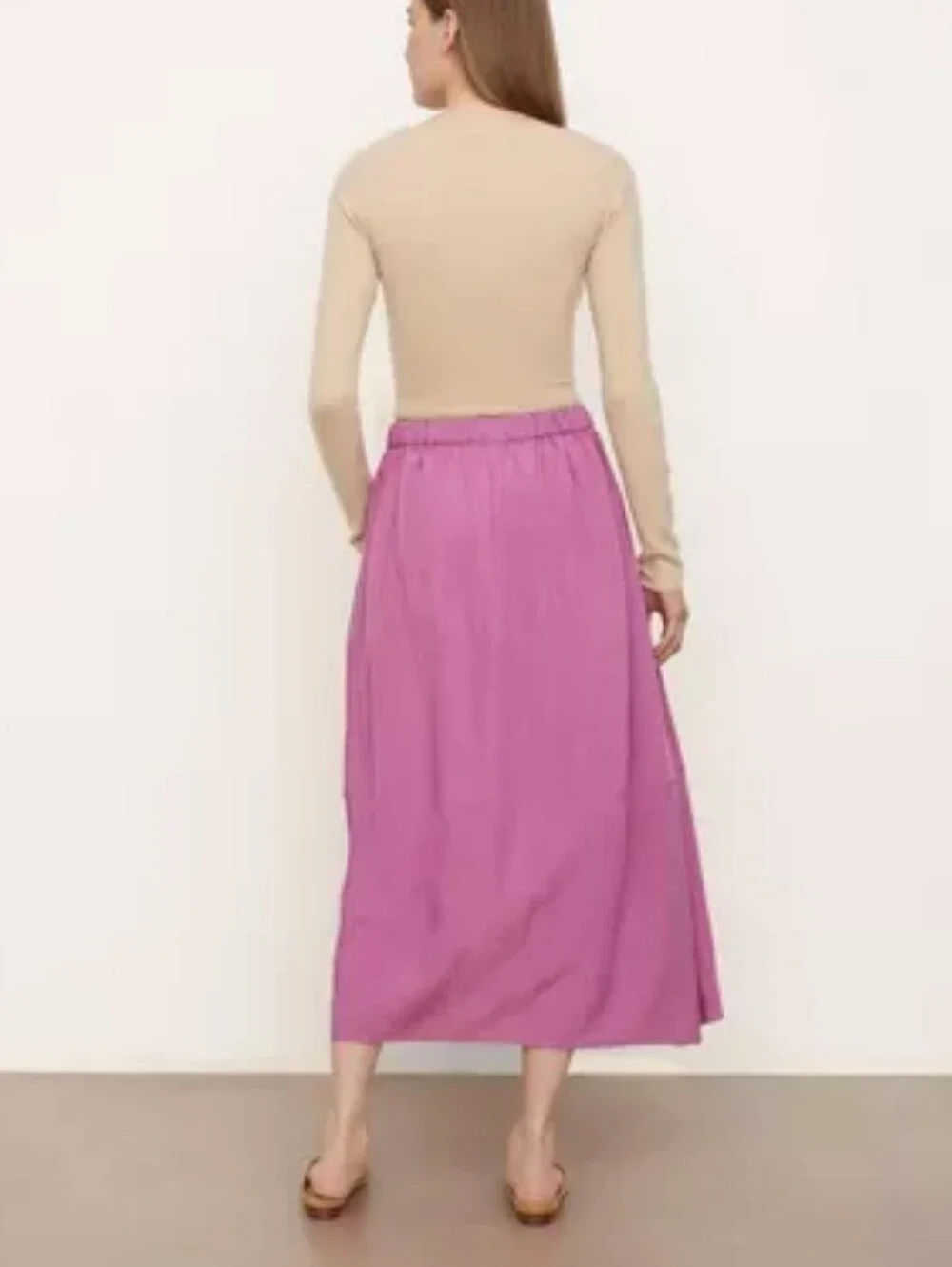 Vince Waist Midi Skirt With Elastic Waist